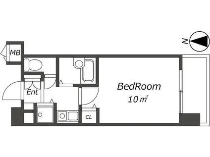 ディナスティ清水谷III(1K/10階)の間取り写真