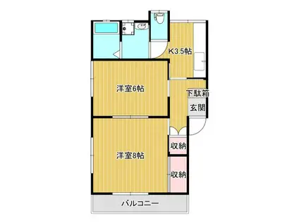 メゾンK&K(2DK/2階)の間取り写真