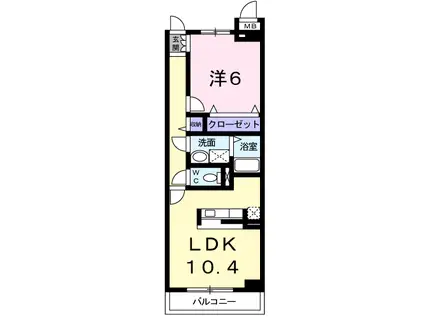 DEAMER大門(1LDK/1階)の間取り写真