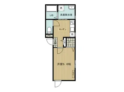 エミネックス南浦和B(1K/1階)の間取り写真