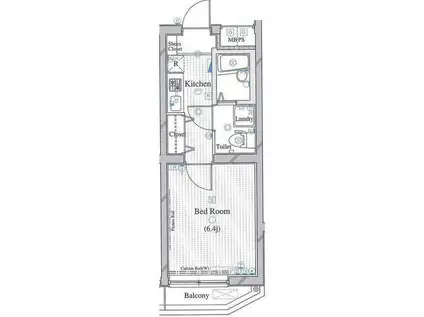 ル・リオン中野白鷺(1K/2階)の間取り写真