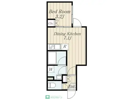 中野区南台2丁目計画(1DK/1階)の間取り写真