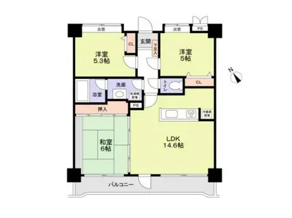 エル・モビック(3LDK/6階)の間取り写真