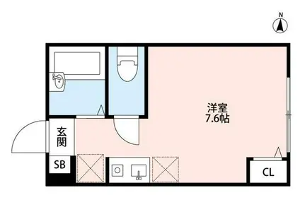 都営新宿線 菊川駅(東京) 徒歩5分 3階建 築9年(ワンルーム/1階)の間取り写真