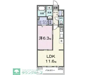 アウラティエ(1LDK/3階)の間取り写真