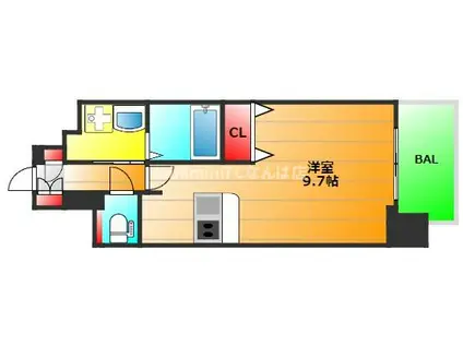 メインステージ京町堀(1K/5階)の間取り写真