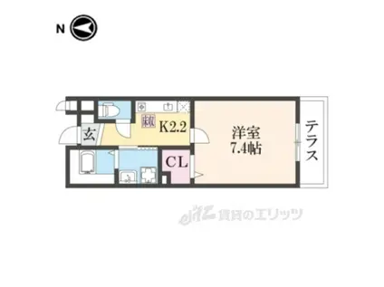 レフィナード(1K/1階)の間取り写真