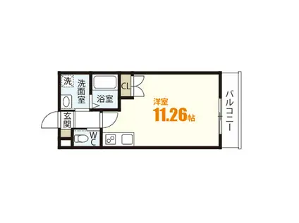 M・テラス上安B棟(ワンルーム/3階)の間取り写真