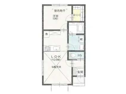 剣崎町集合工事(1LDK/1階)の間取り写真