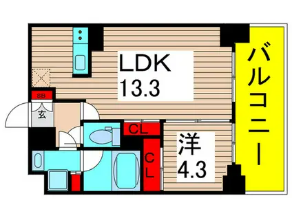 ORSUS UMEJIMA(1LDK/4階)の間取り写真