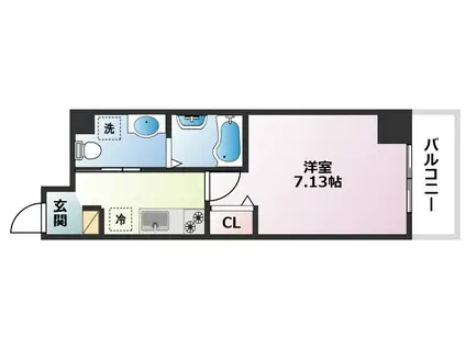 KTGレジデンス芦屋西(1K/2階)の間取り写真