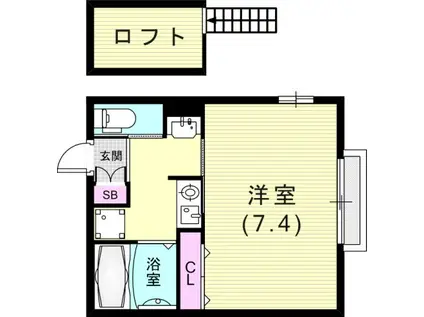 シャルマンメゾン上沢(1SK/2階)の間取り写真