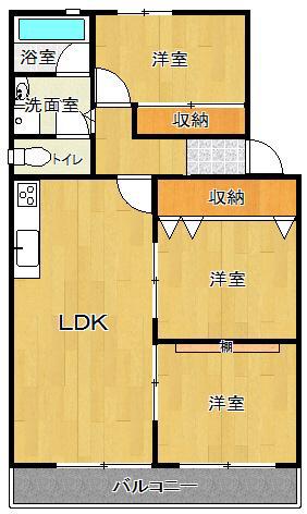 ティアラ武庫川パート2(3LDK/1階)の間取り写真