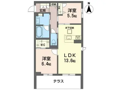  シュプリーム(2LDK/1階)の間取り写真