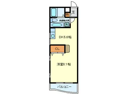 リュミエール(1DK/2階)の間取り写真