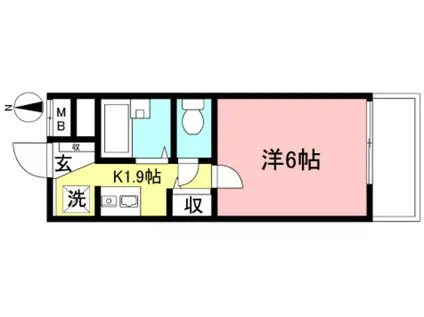 クレセント(1K/1階)の間取り写真