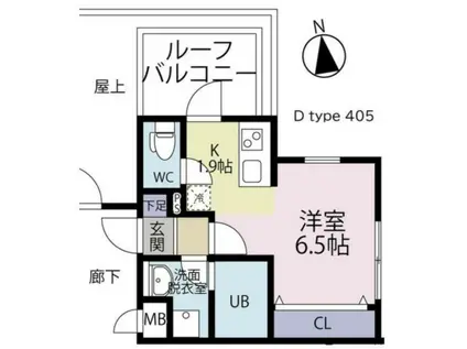 LIBERTY長町南(1K/4階)の間取り写真