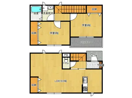 コートドール駅前(2LDK/1階)の間取り写真