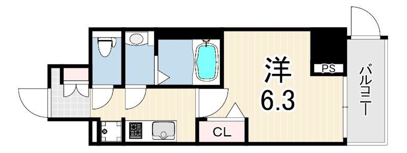 CREST TAPP DITA 神戸西パークフロント(1K/15階)の間取り写真