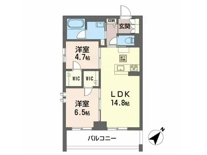 CLASSEUM連坊II(2LDK/1階)の間取り写真