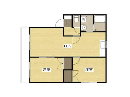 エスペランサA(2LDK/1階)の間取り写真