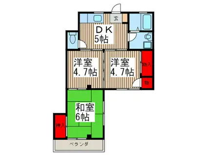 関口ビル(3DK/3階)の間取り写真