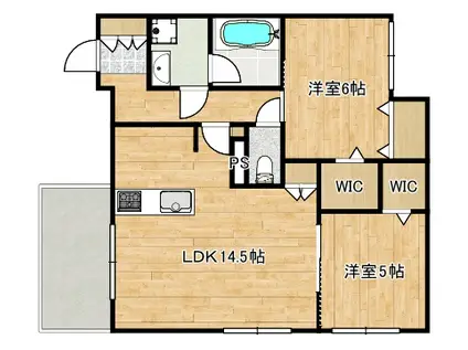 登戸ヘーベルメゾン東棟(2LDK/3階)の間取り写真