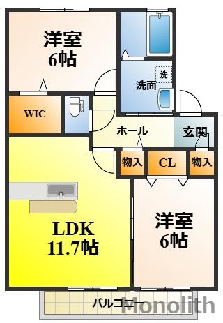 サニーコートM(2LDK/1階)の間取り写真