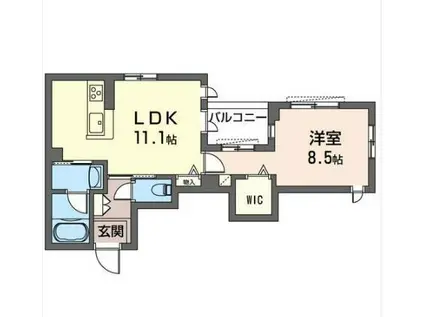 プレステージア(1LDK/2階)の間取り写真