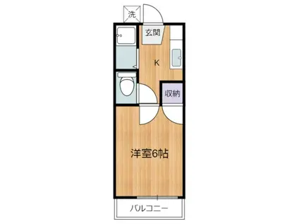 ナゴヤハイツ(1K/2階)の間取り写真