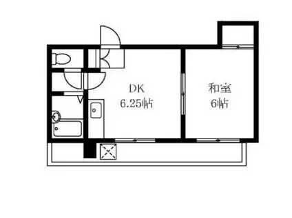 第2日の本ビル(1DK/4階)の間取り写真