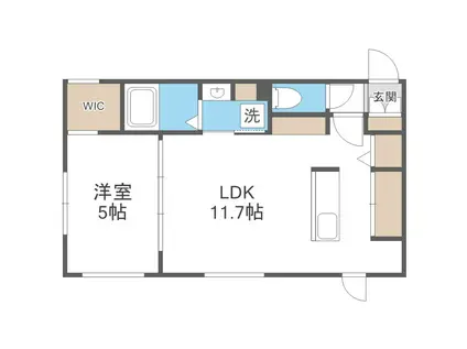 ノルフィーノN18(1LDK/1階)の間取り写真