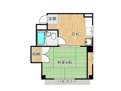 ハイツロベリア(1DK/3階)の間取り写真