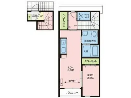 RS RESIDENCE II(1LDK/2階)の間取り写真