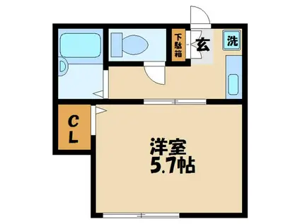 ヒルズアゼリアウエストV(1K/2階)の間取り写真