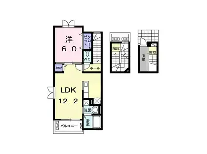 ヴァローレ フェデール(1LDK/3階)の間取り写真