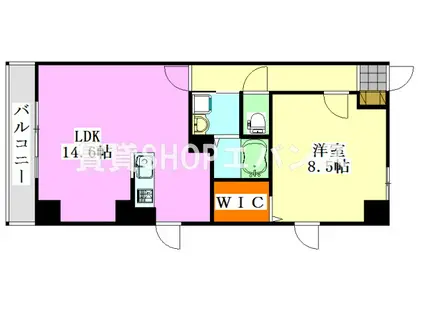 ベルファミーユ高根台II(1LDK/2階)の間取り写真