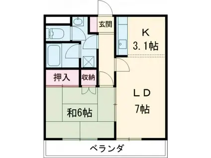 ラヴェールエスポアI(1LDK/2階)の間取り写真