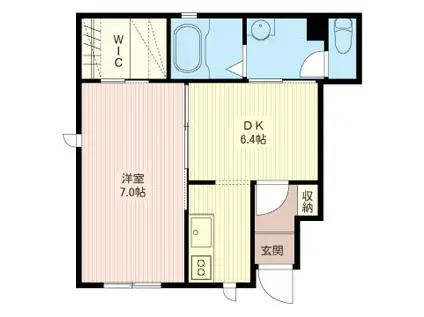 PALAZZO DUE(1DK/1階)の間取り写真