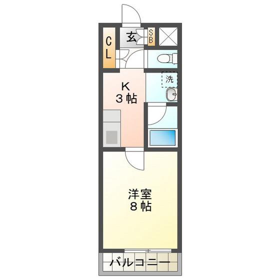 TS SQUARE(1K/3階)の間取り写真
