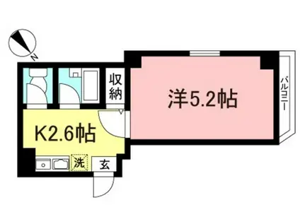 シャルロット(1K/3階)の間取り写真