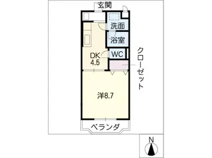 アンダルシア(1DK/3階)の間取り写真