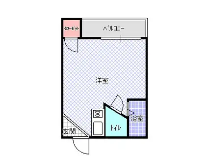 サンハイツ(ワンルーム/4階)の間取り写真