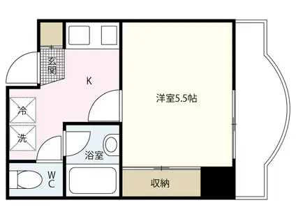 LA LLURE舟入(1K/4階)の間取り写真
