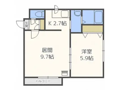 ウィステリア南郷II(1LDK/3階)の間取り写真