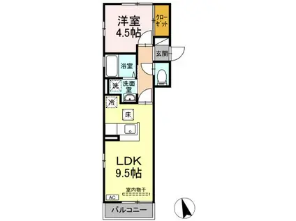サンモールティーエム(1LDK/1階)の間取り写真