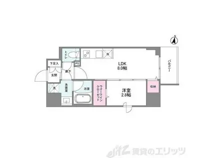 シーズンフラッツ梅田ノース(1LDK/3階)の間取り写真