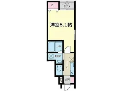 フラワー旭ヶ丘(1K/1階)の間取り写真