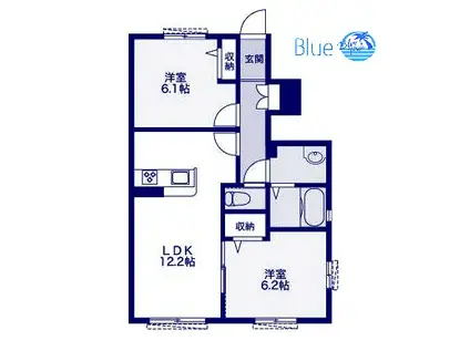 レフィナード E(2LDK/1階)の間取り写真