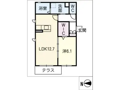 シャーメゾン桃栄(1LDK/1階)の間取り写真